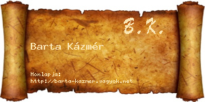 Barta Kázmér névjegykártya